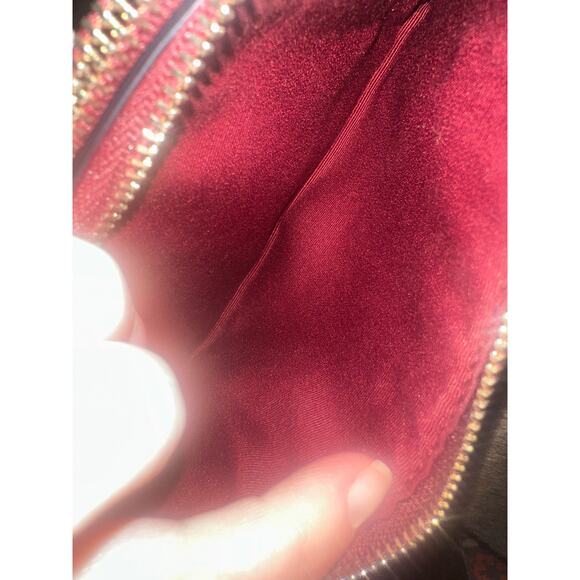 Coach Double Zip Burgundy Pebbled Leather Wristlet Women’s EUC - Picture 11 of 11